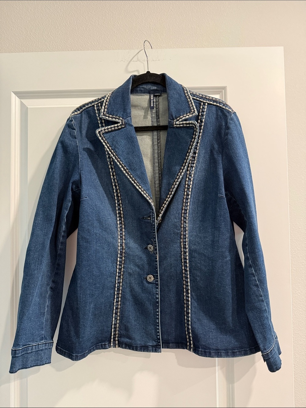 Zenim Denim Blazer Jacket - Blue sz l